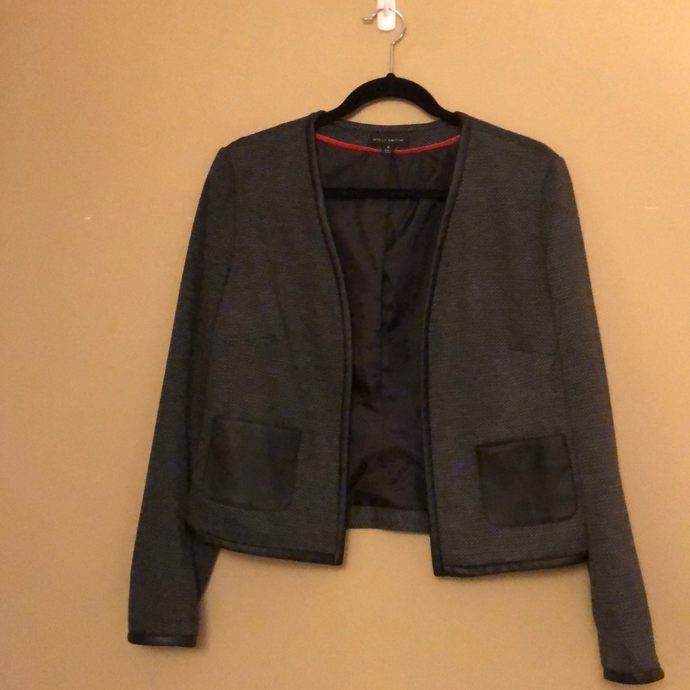 Dark Grey, Cropped Blazer. Size Medium